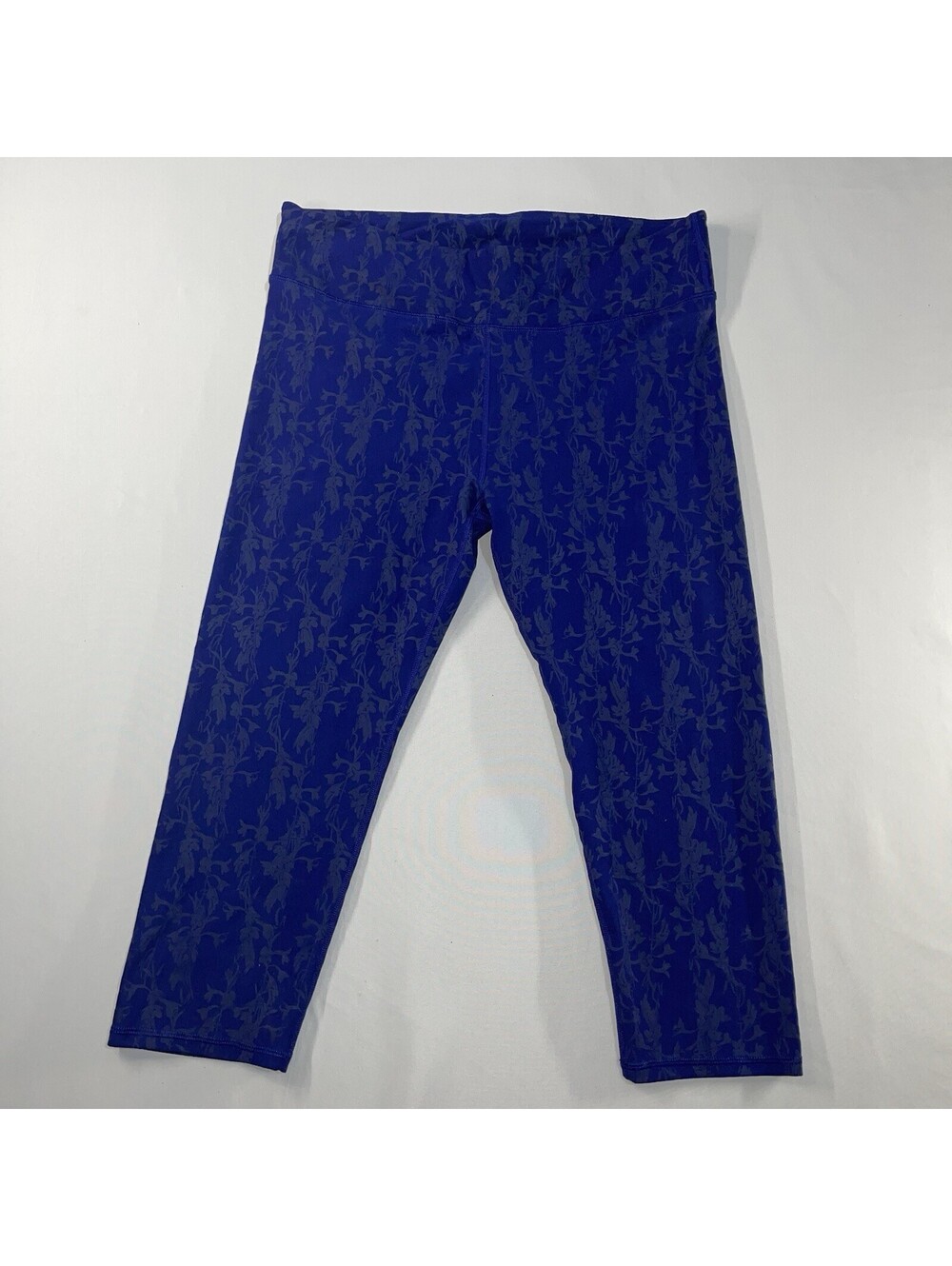 Fabletics Define PowerHold Mid-Rise Leggings Purple XL Activewear Floral Yoga